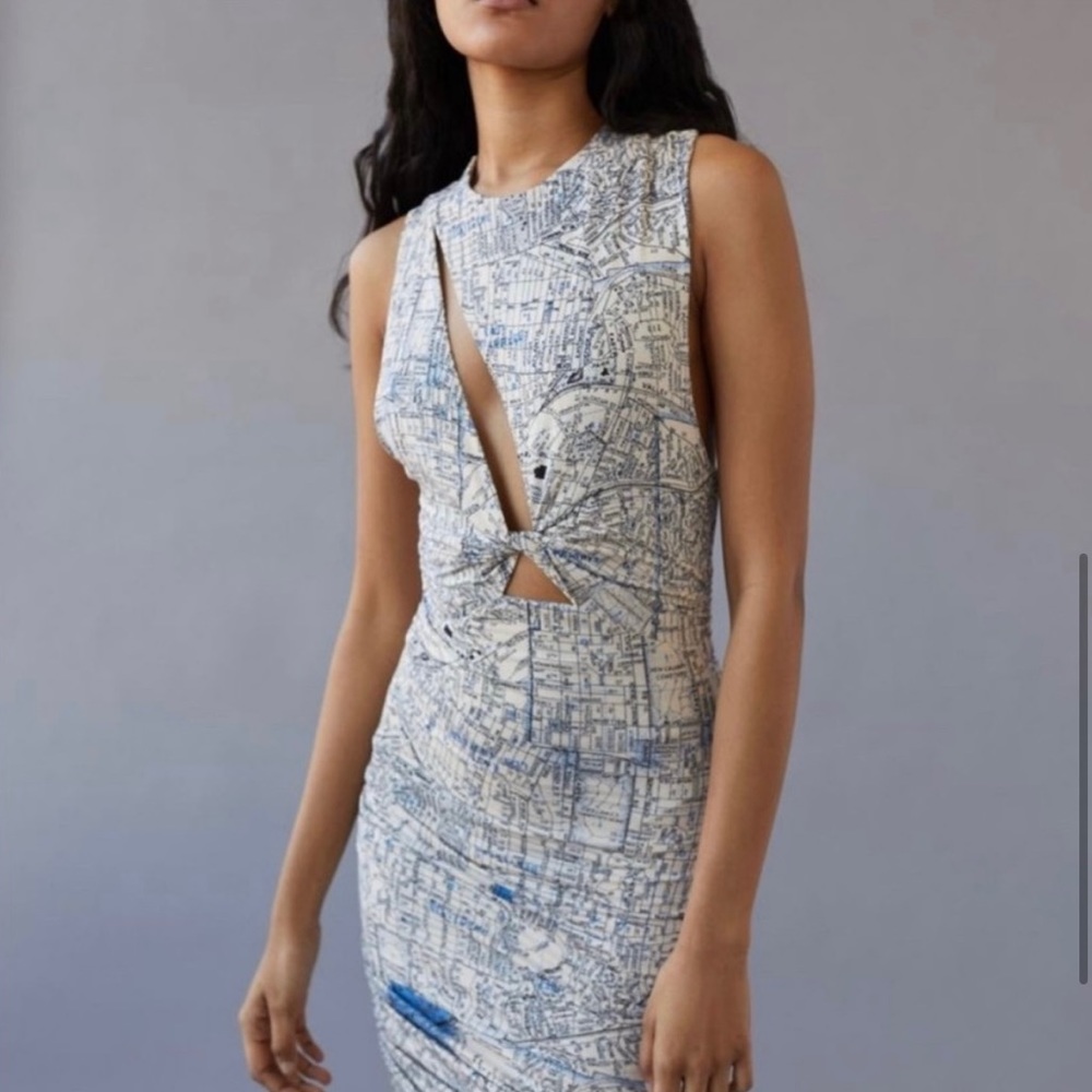 Urban Outfitters - LA City Map Bodycon Dress with Cutouts